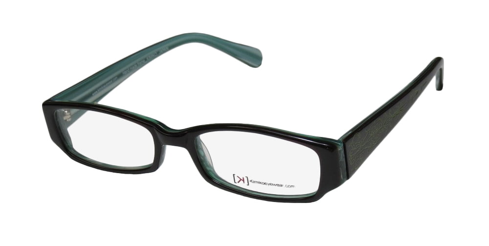 New Kimiko 803 Womens/Ladies Designer Full,Rim Dark Brown / Green Popular Style Trendy Made In Japan Frame Demo Lenses 50,17,0 Eyeglasses/Eye Glasses